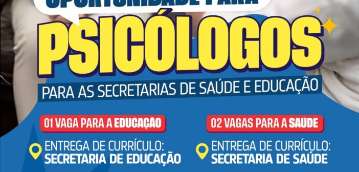Oportunidade para Psicólogos!