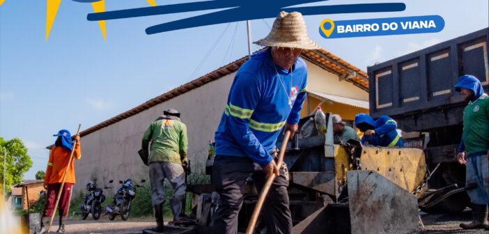 O asfalto chegou no bairro do Viana!